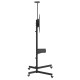 Maclean TV stand / cart, camera shelf, on wheels, 37-70