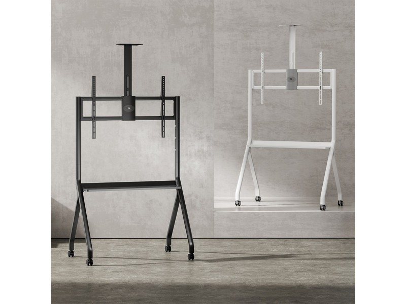 Maclean TV stand / cart, camera shelf, on casters, 55-100