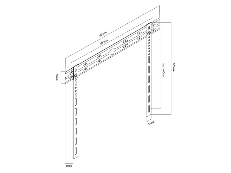 Maclean ultra flat wall mount for TV, 40-85