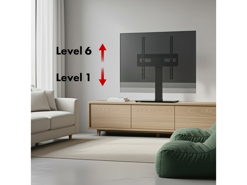 Maclean universal TV stand, for RTV cabinet, stand, max. 40kg, max. VESA 400x400, height and angle adjustment, for 32-65 Maclean universal TV stand, for RTV cabinet, stand, max. 40kg, max. VESA 400x400, height and angle adjustment, for 32-65