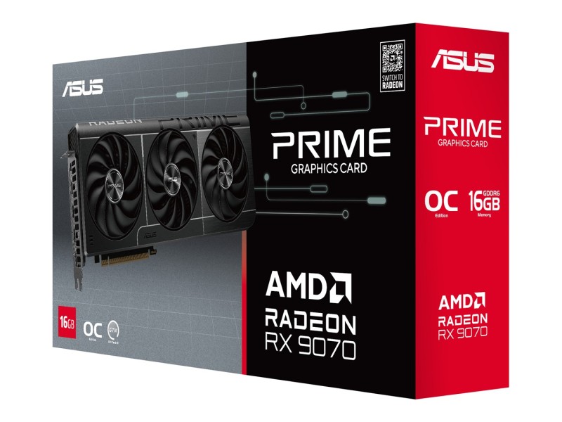 ASUS Prime -RX9070-O16G-EVO AMD Radeon RX 9070 16 GB GDDR6