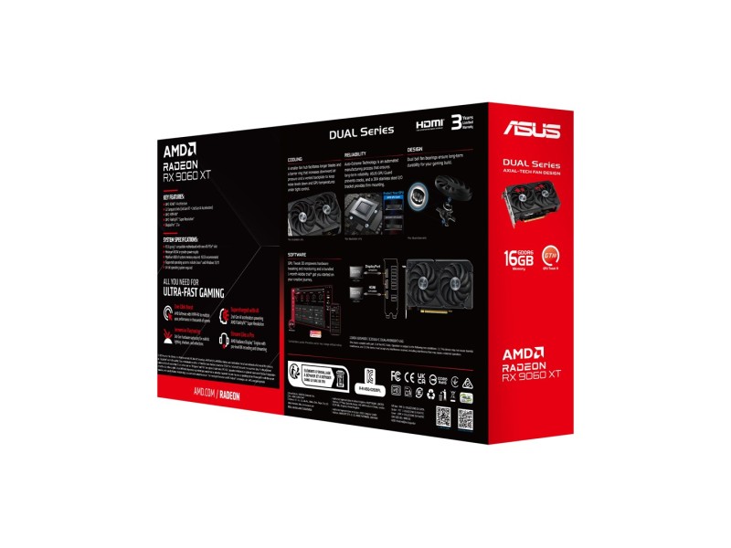 ASUS Dual -RX9060XT-16G AMD Radeon RX 9060 XT 16 GB GDDR6