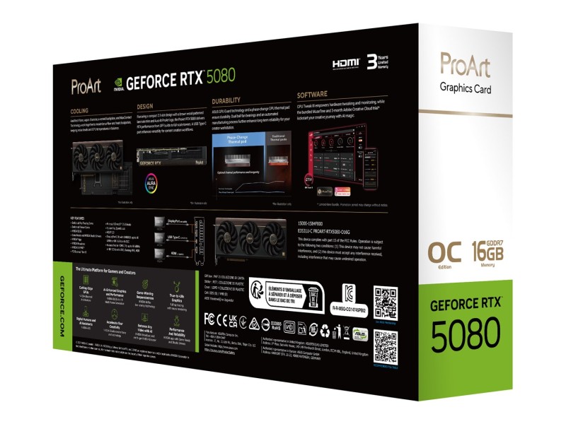 ASUS ProArt -RTX5080-O16G NVIDIA GeForce RTX 5080 16 GB GDDR7