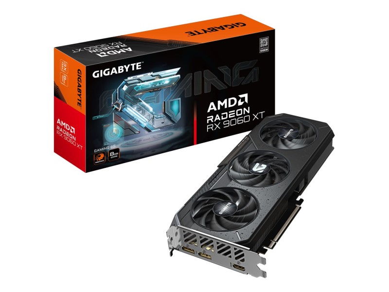 GIGABYTE Radeon RX 9060 XT GAMING 8G Graphics Card - 8GB GDDR6, 128bit, PCI-E 5.0, 3130 MHz Core Clock, 2 x DisplayPort, 1 x HDMI, GV-R9060XTGAMING-8GD