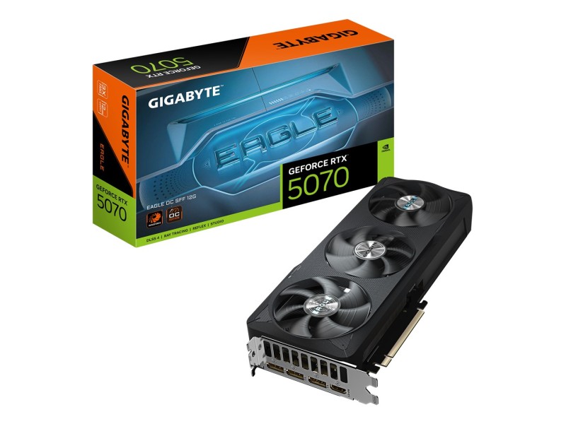 GIGABYTE GeForce RTX 5070 EAGLE OC SFF 12G Graphics Card - 12GB GDDR7, 192bit, PCI-E 5.0, 2587 MHz Core Clock, 3 x DP 2.1a, 1 x HDMI 2.1b, NVIDIA DLSS 4, GV-N5070GAMING OC-12GD