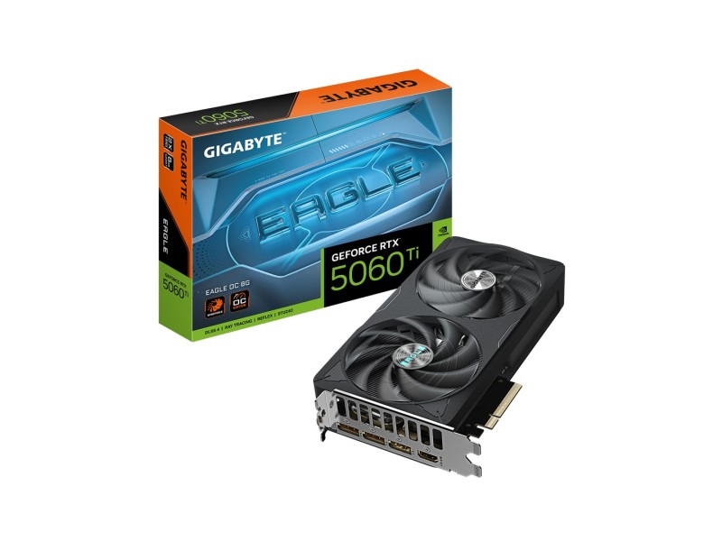 GIGABYTE GeForce RTX 5060 Ti EAGLE OC 8G Graphics Card - 8GB GDDR7, 128bit, PCI-E 5.0, 2617MHz Core Clock, 3 x DisplayPort, 1 x HDMI, GV-N506TEAGLE OC-8GD GIGABYTE GeForce RTX 5060 Ti EAGLE OC 8G Graphics Card - 8GB GDDR7, 128bit, PCI-E 5.0, 2617MHz Core Clock, 3 x DisplayPort, 1 x HDMI, GV-N506TEAGLE OC-8GD
