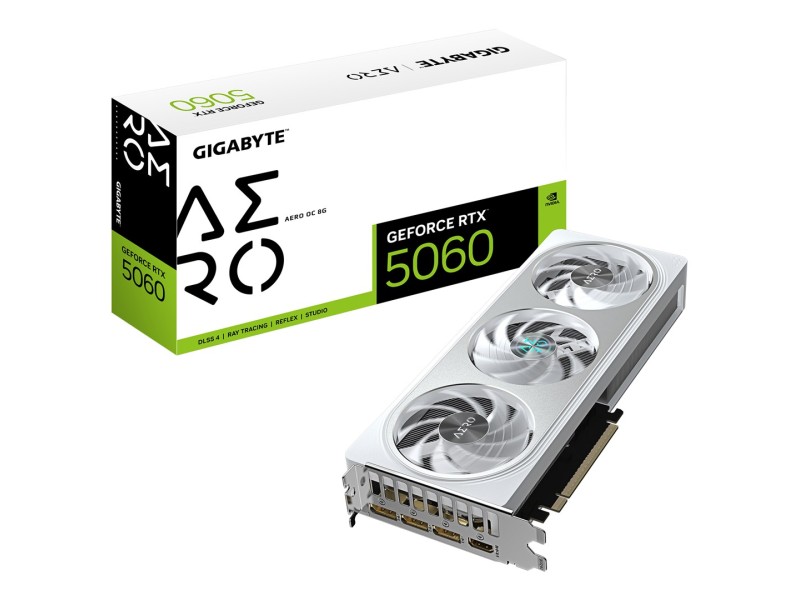 GIGABYTE GeForce RTX 5060 AERO OC 8G Graphics Card - 8GB GDDR7 GIGABYTE GeForce RTX 5060 AERO OC 8G Graphics Card - 8GB GDDR7