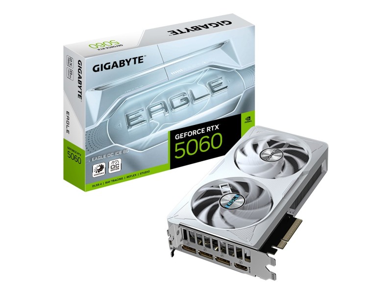 GIGABYTE GeForce RTX 5060 EAGLE OC ICE 8G Graphics Card - 8GB GDDR7