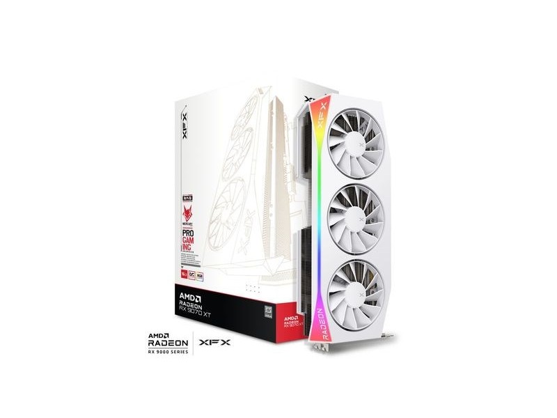 Graphics card. XFX Mercury RX 9070XT OC White G RGB 16