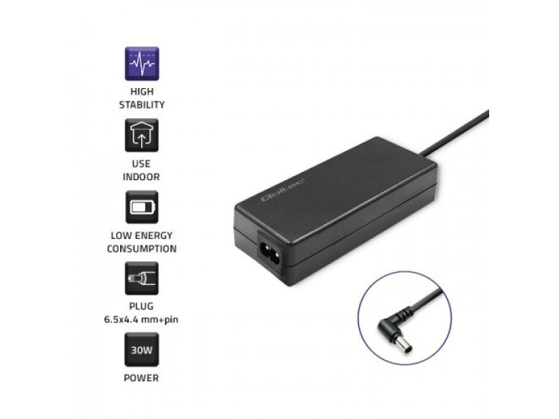 Qoltec 52400 power adapter/inverter Indoor 30 W Black