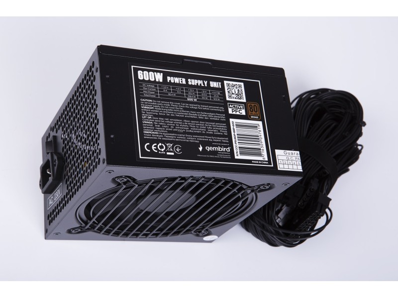 Gembird CCC-PSU80P-BBP-600 power supply unit 600 W 24-pin ATX ATX Black