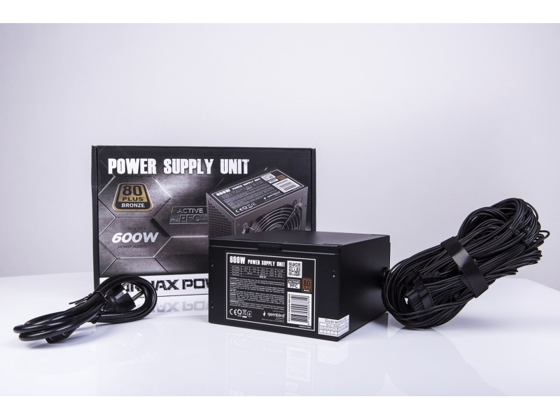 Gembird CCC-PSU80P-BBP-600 power supply unit 600 W 24-pin ATX ATX Black