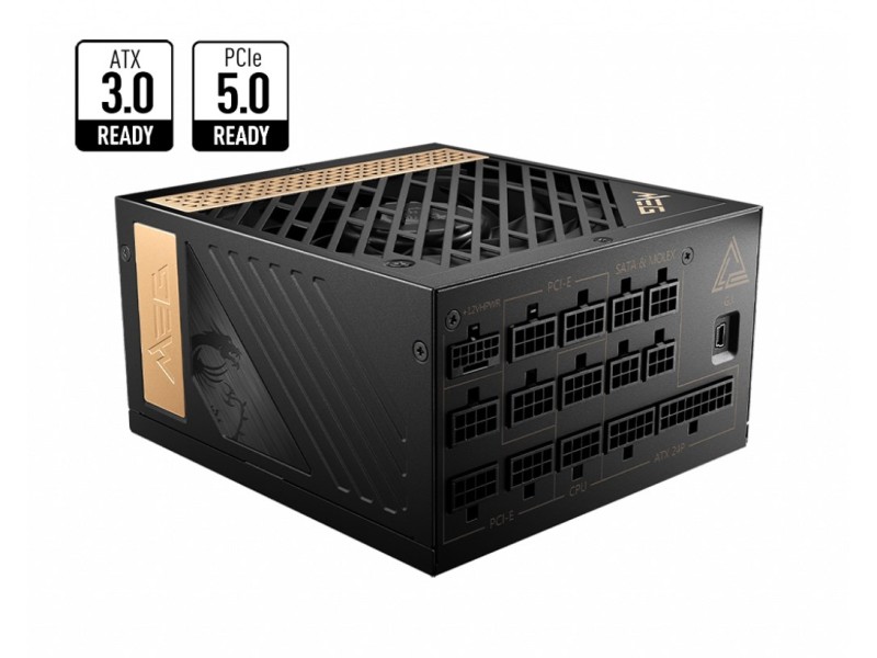 MSI MEG AI1300P PCIE5 power supply unit 1300 W 24-pin ATX ATX Black