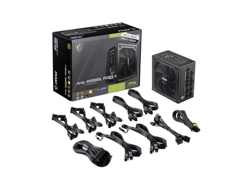 MSI MAG A1000GL PCIE5 II power supply unit 1000 W 24-pin ATX ATX Black