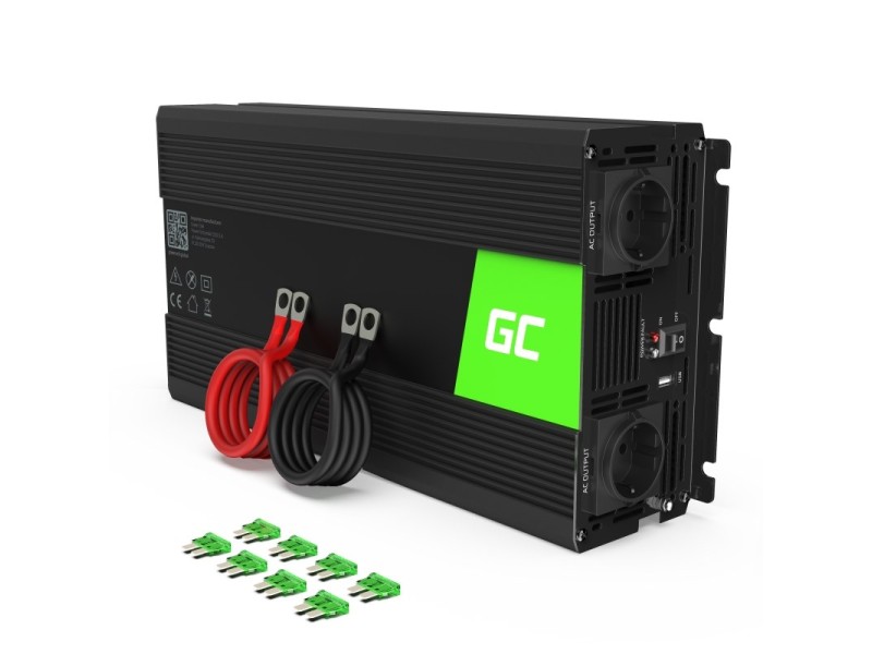 Green Cell INV24 power adapter/inverter Auto 1500 W Black