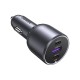 Ugreen 130W 3-Port Fast Car Char gray Headphones, Mobile computer, Mobile phone, Laptop, Power bank, Telephone Grey Cigar lighter Auto
