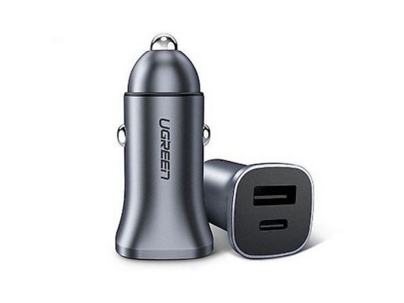 Ugreen USB Type-C / USB 24W Power Delivery Quick Charge car charger, grey (30780) Ugreen USB Type-C / USB 24W Power Delivery Quick Charge car charger, grey (30780)