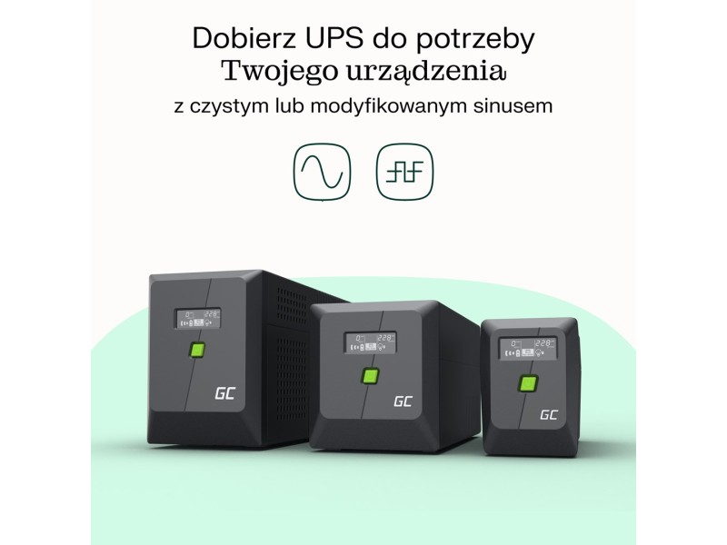 Green Cell uninterruptible power supply (UPS) Line-Interactive 0.85 kVA 480 W 2 AC outlet(s)