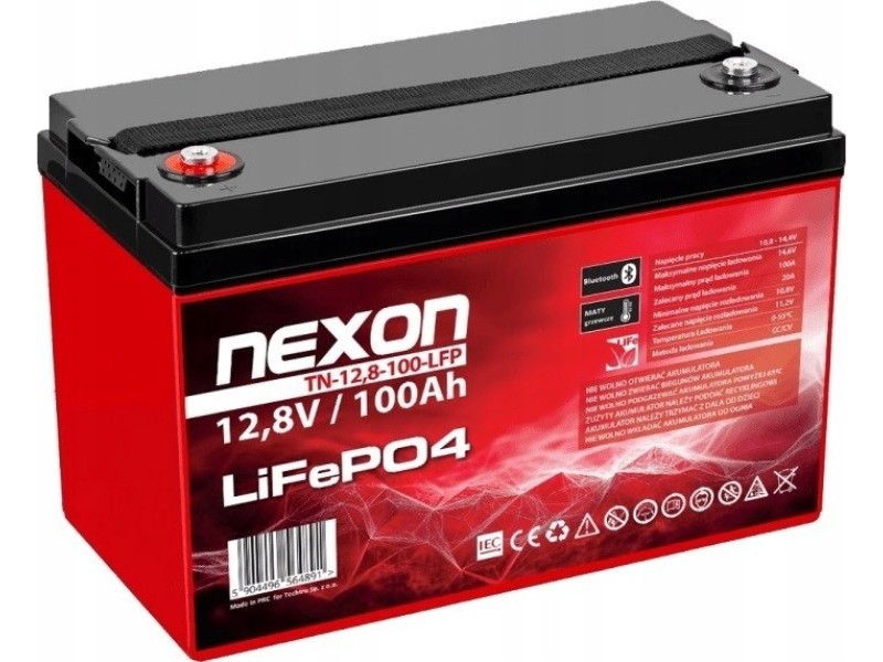 NEXON LIFEPO4 BATTERY 100AH 12.8V, BLUETOOTH (APP) AND HEATING MAT
